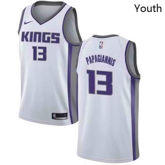 Youth Nike Sacramento Kings 13 Georgios Papagiannis Swingman White NBA Jersey Association Edition